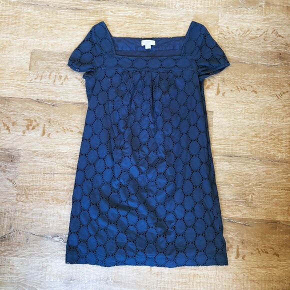 LOFT Dresses & Skirts - Ann Taylor LOFT Women's 6 Eyelet Short Sleeve Tunic Shift Dress Navy